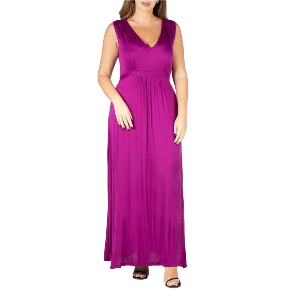 24seven Womens Plus Size Sleeveless Empire Dress, NWT